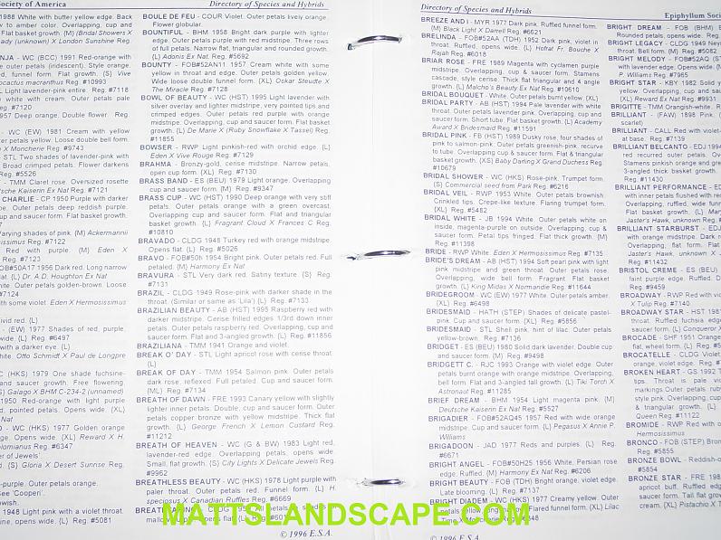 Epiphyllum Registry Of Species And Hybrids From E S A